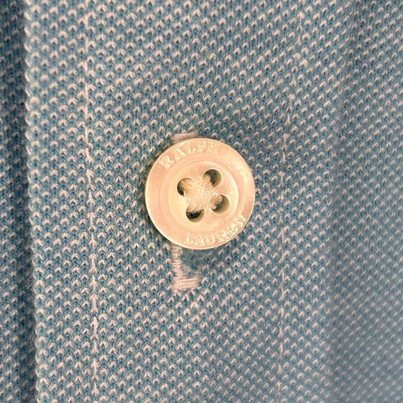 Ralph Lauren Mens Shirt XL Blue Knit Oxford Long Sleeve Pony‎ Cotton Button Up - Picture 5 of 11